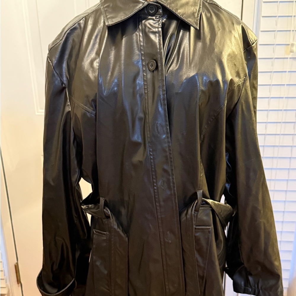 Outer Edge Sleek Black Faux Leather jacket